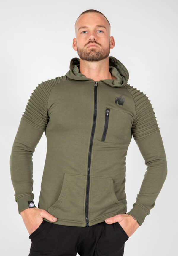 DELTA ZIPPED HOODIE - ARMY GREEN
