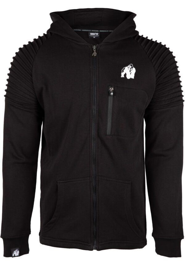 DELTA ZIPPED HOODIE - BLACK - Image 6
