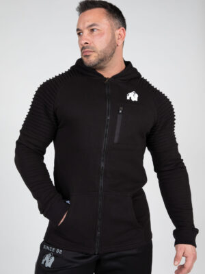 DELTA ZIPPED HOODIE – BLACK