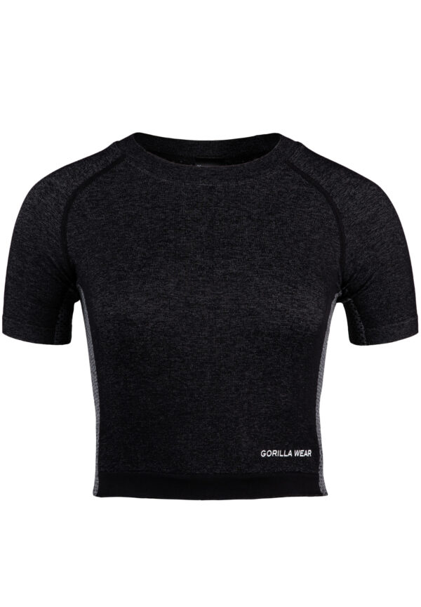 SELAH SEMALESS CROP TOP - BLACK - Image 5