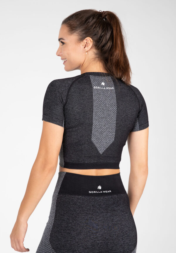 SELAH SEMALESS CROP TOP - BLACK - Image 2