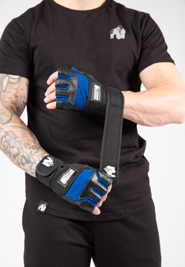 DALLAS WRIST WRAPS GLOVES - BLACK/BLUE - Image 4