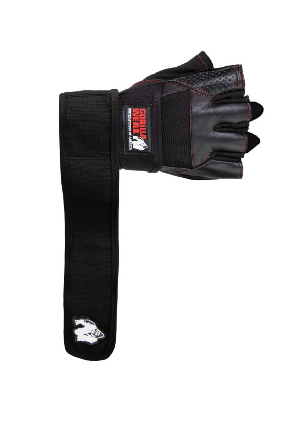 DALLAS WRIST WRAP GLOVES - BLACK/RED - Image 2