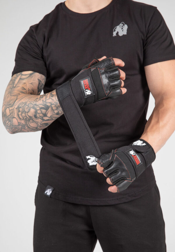 DALLAS WRIST WRAP GLOVES - BLACK/RED - Image 4
