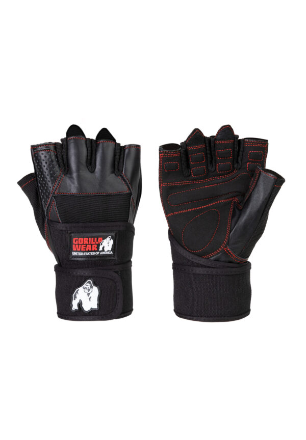DALLAS WRIST WRAP GLOVES - BLACK/RED