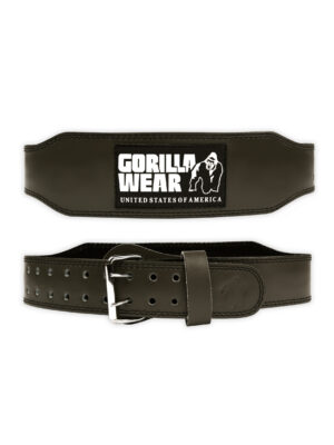 GORILLA WEAR 4 INCH PADDED LEATHER LIFTING BELT – ARMY GREEN