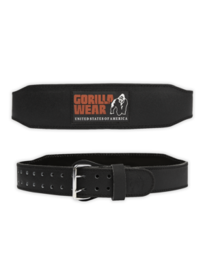 GORILLA WEAR 4 INCH PADDED LEATHER LIFTING BELT – BLACK/RED