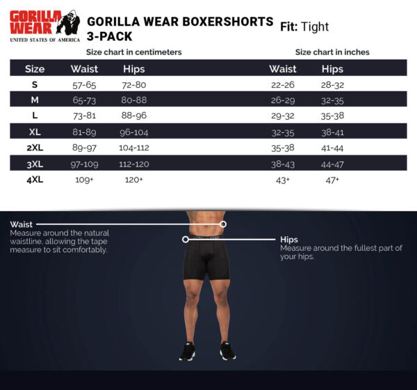 GORILLA WEAR BOXERSHORTS 3-PACKS - BLACK - Image 7