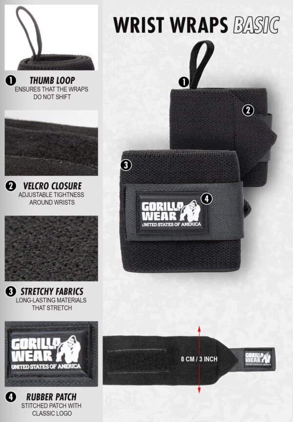 WRIST WEAPS BASIC - BLACK/GRAY - Image 4