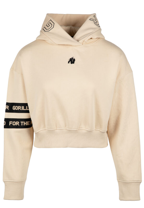 Tracey Cropped Hoodie - Beige - Image 6