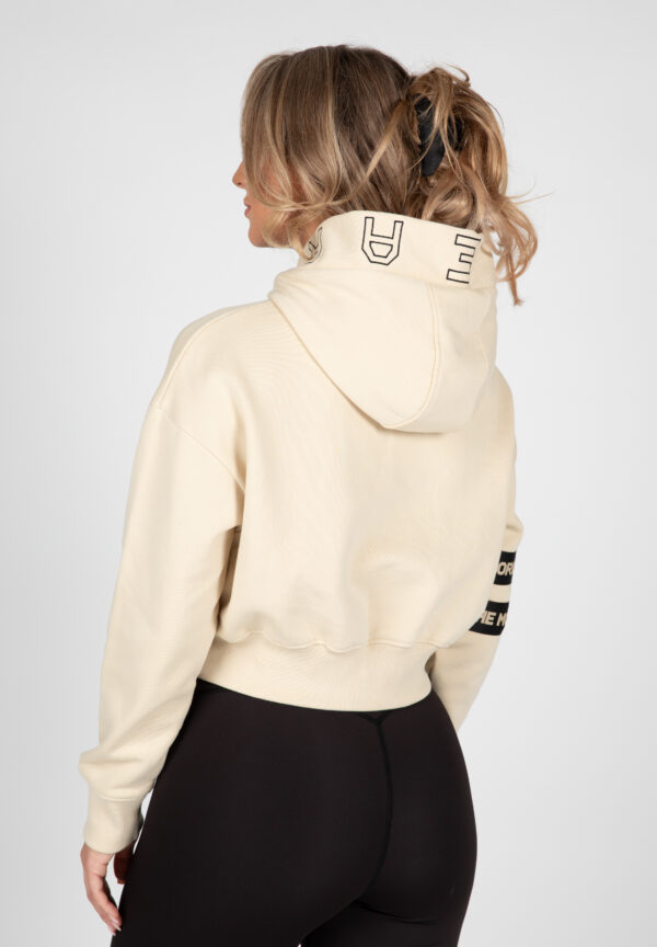 Tracey Cropped Hoodie - Beige - Image 2