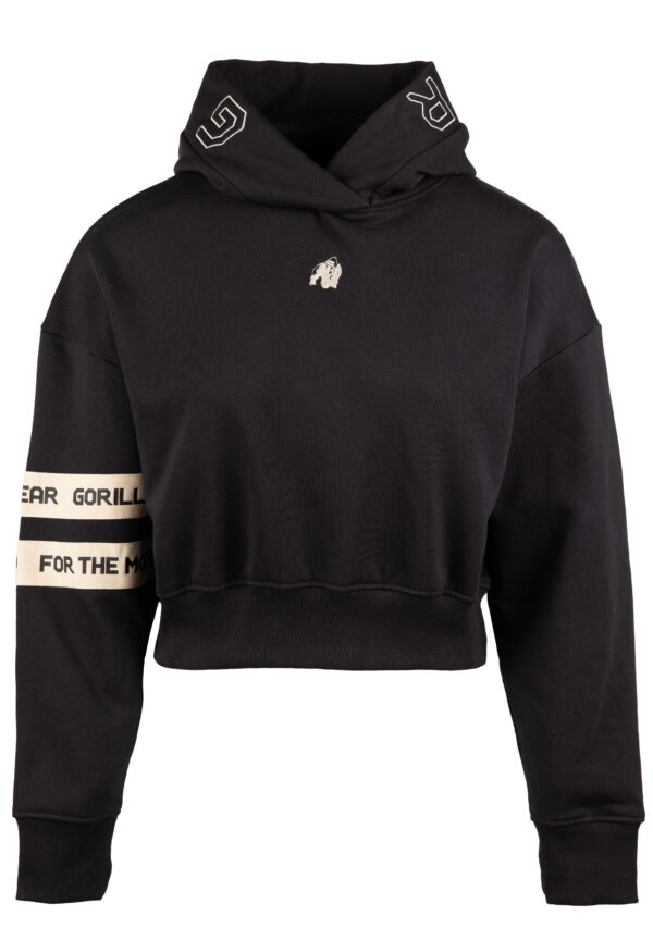 Tracey Cropped Hoodie - Black - Image 6