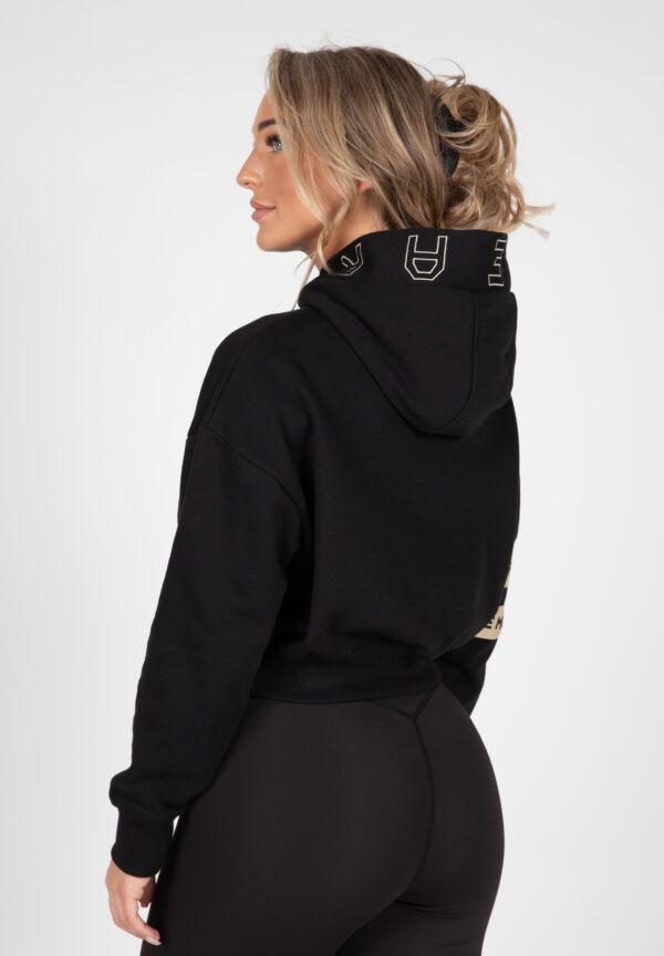Tracey Cropped Hoodie - Black - Image 2