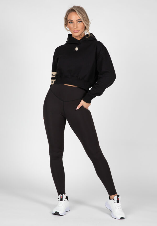 Tracey Cropped Hoodie - Black - Image 3