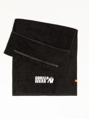 Zip Pocket Gym Towel – Black